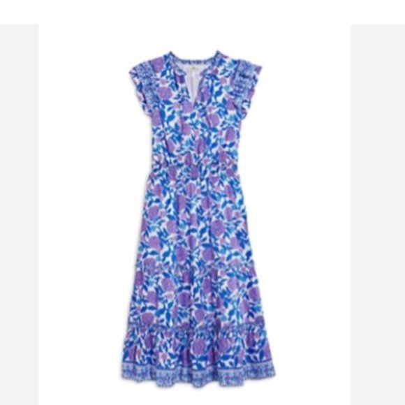 NWT Vineyard Vines Hydrangea Block Printed Maxi Dress, Size Small - Picture 2 of 3